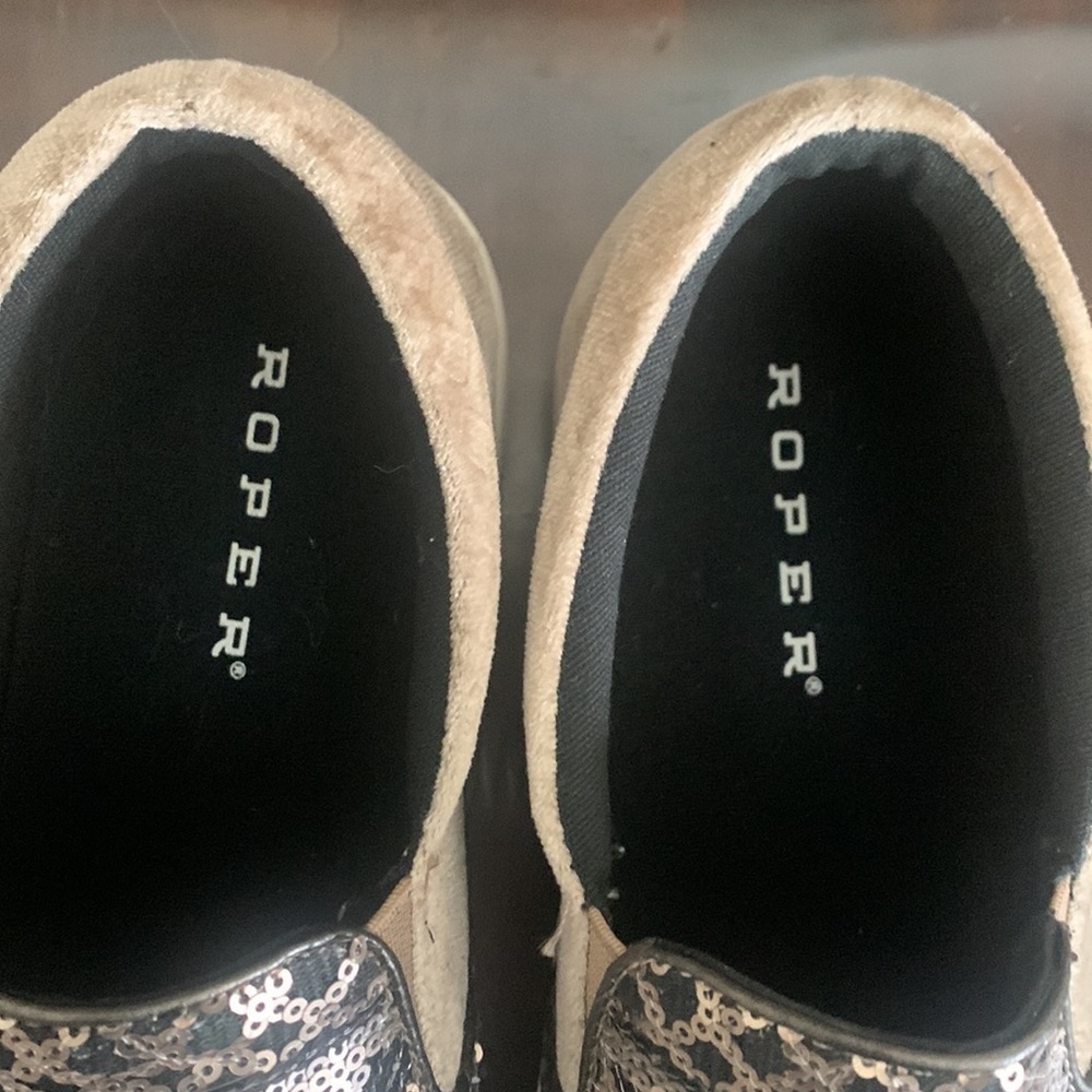 ROPER “Darcy” Loafer Slip On Velvet & Sequins - Picture 3 of 6